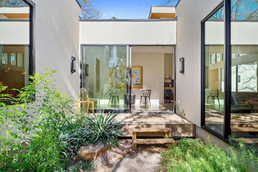 Exterior details and patio area of a home in , Austin (Image 1). Exterior details and patio area of a home in , Austin (Image 1).