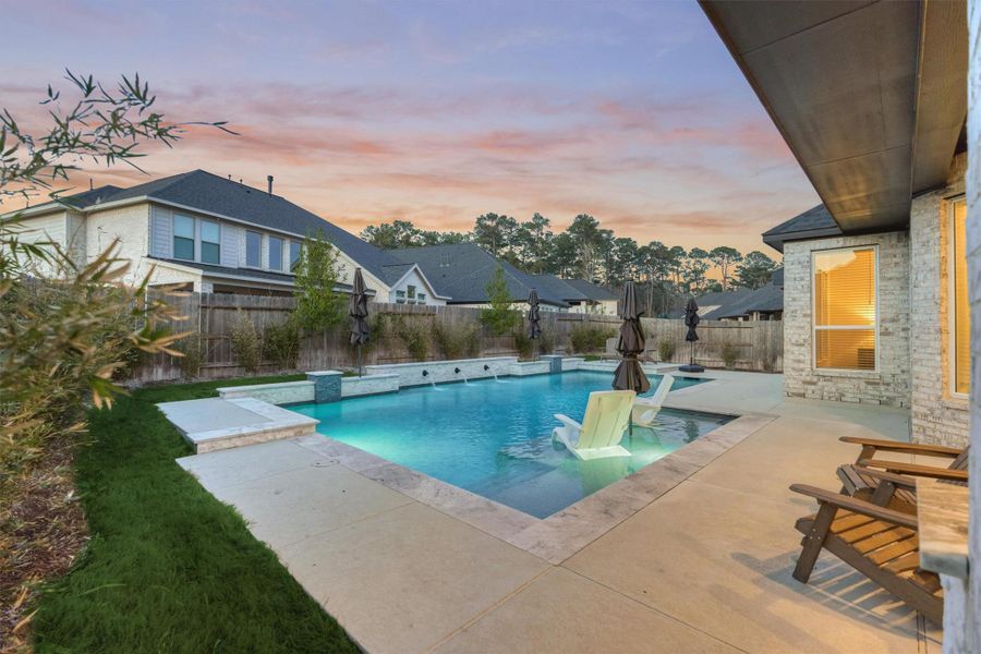 Exterior details and patio area of a home in Audubon 60', Magnolia (Image 21).