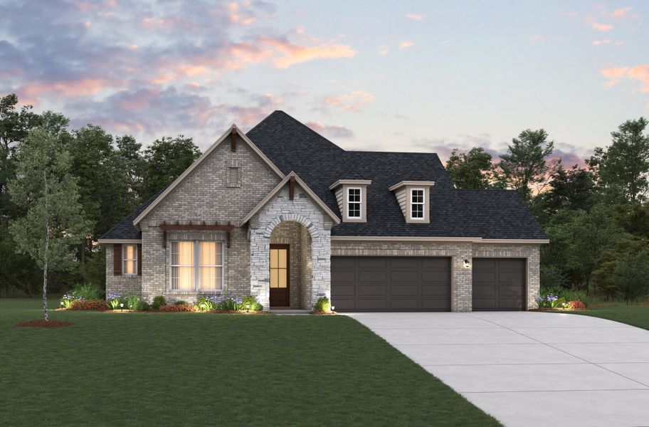Representative exterior photo of a completed home built from the Langston by Beazer Homes in ARTAVIA, Conroe, TX (Image 3).