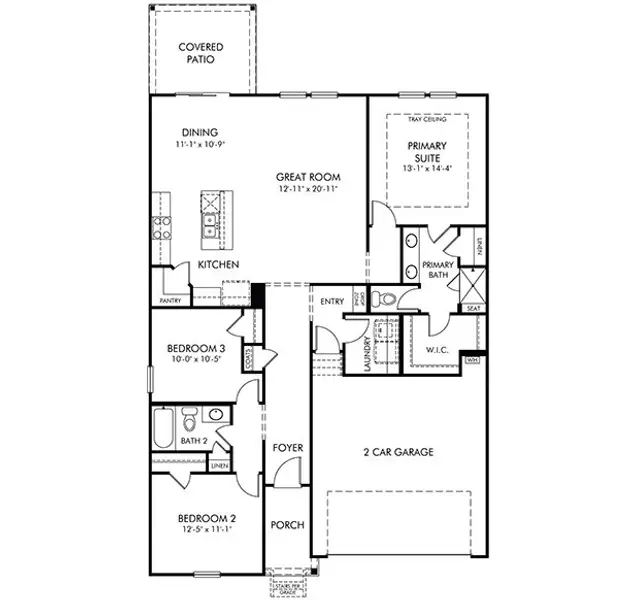 2D floor plan layout of this home in Nelson's Creek, Mocksville, NC (Image 3).
