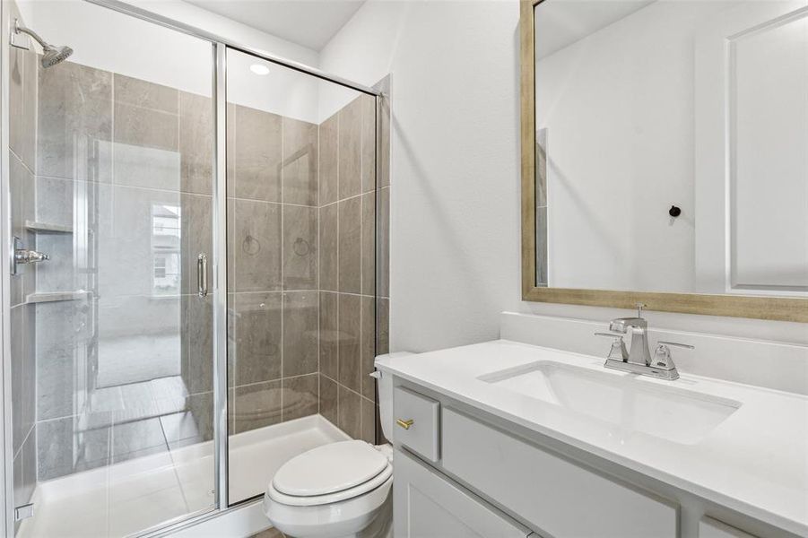 Friends and family will feel right at home in any of the guest baths in this fantastic home.