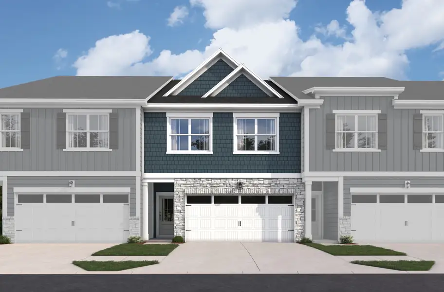 Representative exterior photo of a completed home built from the Sierra by Beazer Homes in The Summit Townhomes, Apex, NC (Image 3). Representative exterior photo of a completed home built from the Sierra by Beazer Homes in The Summit Townhomes, Apex, NC (Image 3).