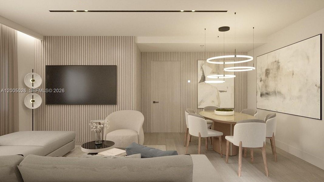 Furnished interior view inside a new home in , Miami Beach (Image 13).