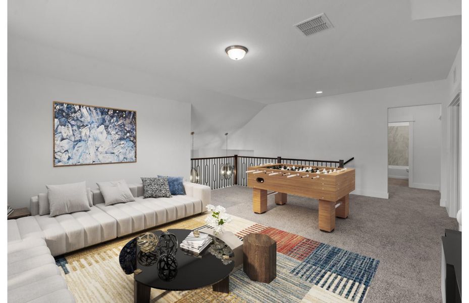 Furnished interior view inside a new home in Davis Ranch, San Antonio (Image 3). Furnished interior view inside a new home in Davis Ranch, San Antonio (Image 3).
