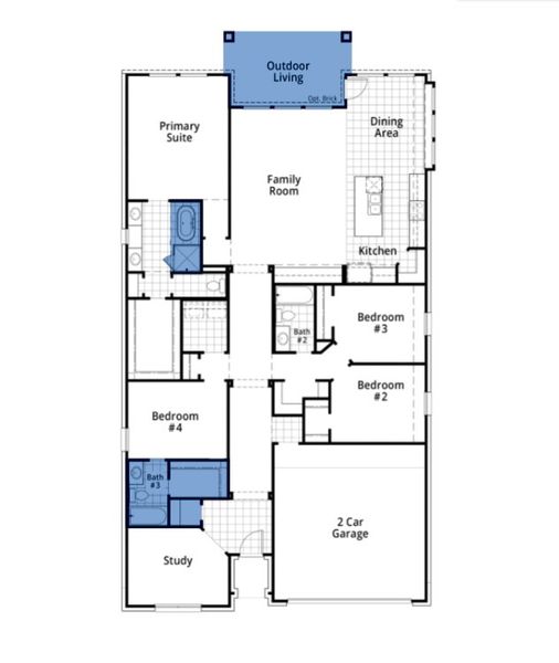 2D floor plan layout of this home in Goodland: 53ft. lots, Venus, TX (Image 3). 2D floor plan layout of this home in Goodland: 53ft. lots, Venus, TX (Image 3).