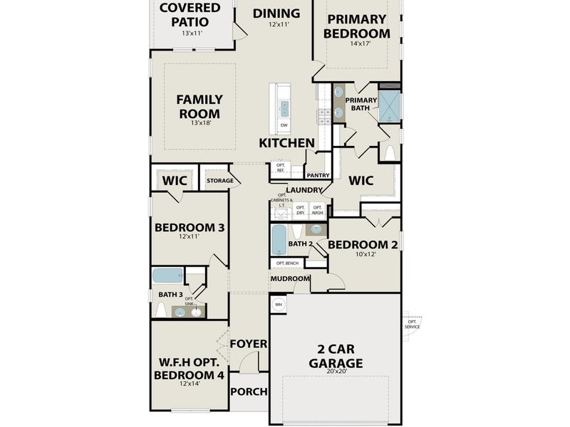 2D floor plan layout of this home in Mercer Meadows, Royse City, TX (Image 3). 2D floor plan layout of this home in Mercer Meadows, Royse City, TX (Image 3).