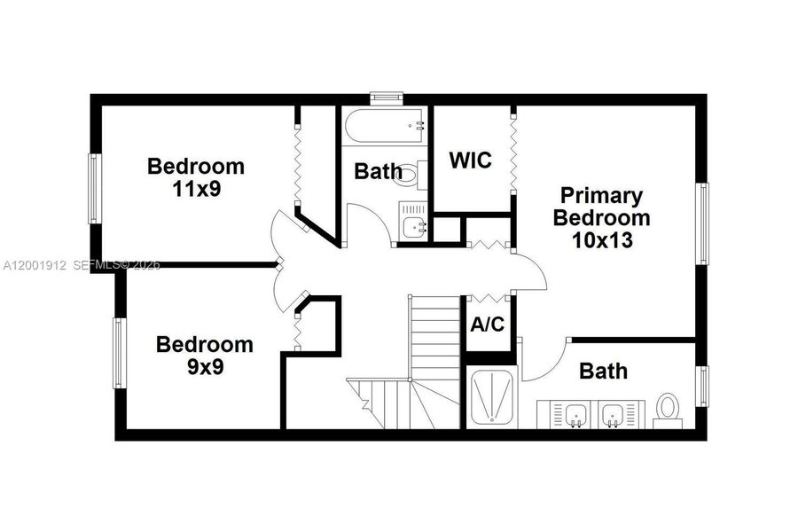 2D floor plan layout of this home in , Miami, FL (Image 4).