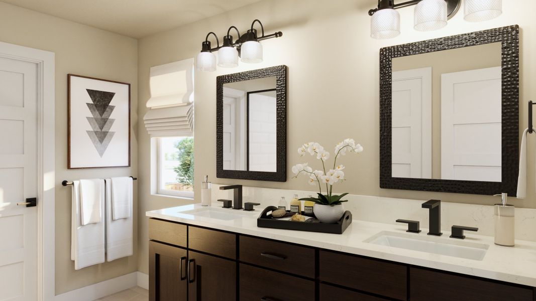 Representative furnished interior of a home built from the Jansen by Risewell Homes in Highlands Preserve, Mead (Image 11).