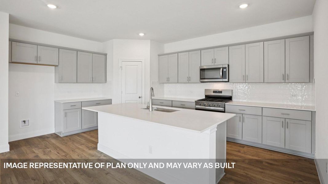 Representative furnished interior of a home built from the The Grayson by D.R. Horton in Railhead, Cedar Creek (Image 5).