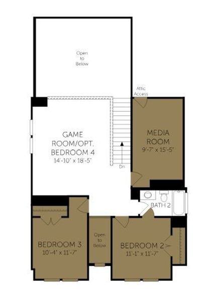 2D floor plan layout of this home in Landmark, Denton, TX (Image 5).