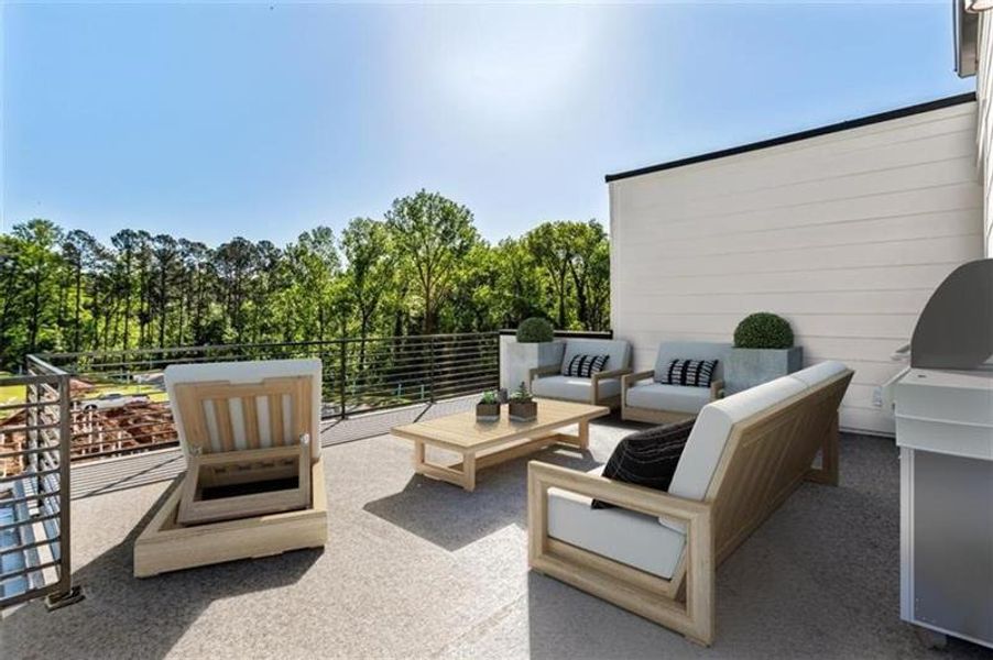 Exterior details and patio area of a home in , Atlanta (Image 3). Exterior details and patio area of a home in , Atlanta (Image 3).