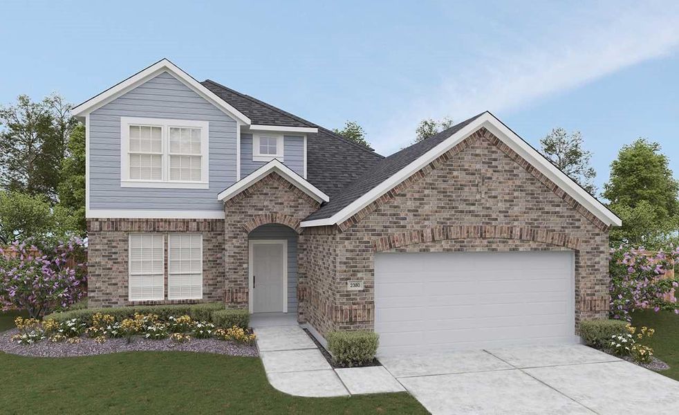 Front exterior of a home in the Cielo community, located in Conroe, TX (Image 14).
