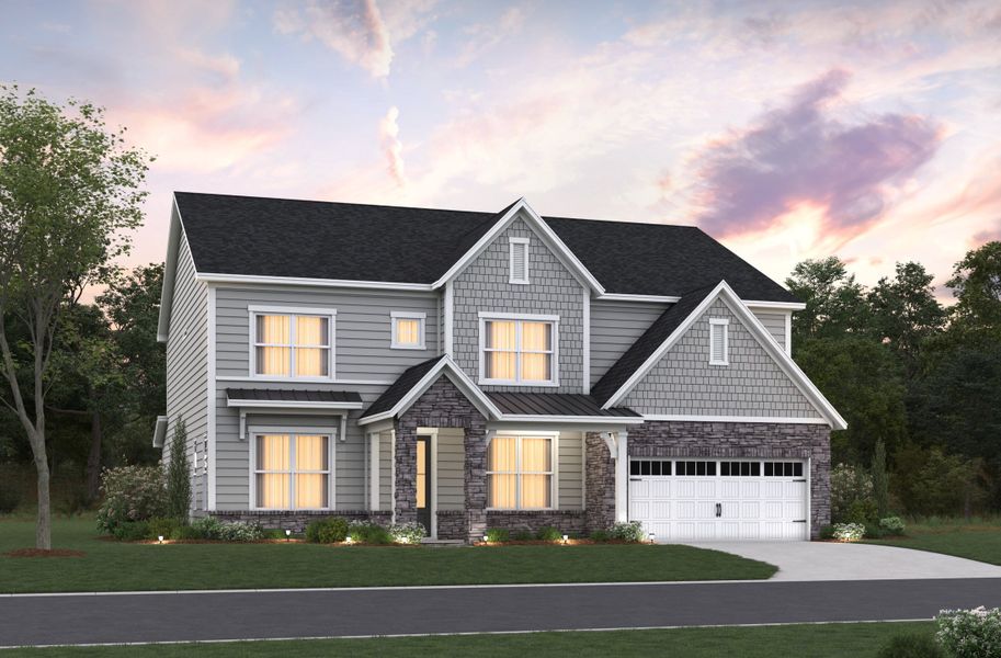 Representative exterior photo of a completed home built from the Fisher by Beazer Homes in Stonewood Estates: Landmark, Durham, NC (Image 5). Representative exterior photo of a completed home built from the Fisher by Beazer Homes in Stonewood Estates: Landmark, Durham, NC (Image 5).