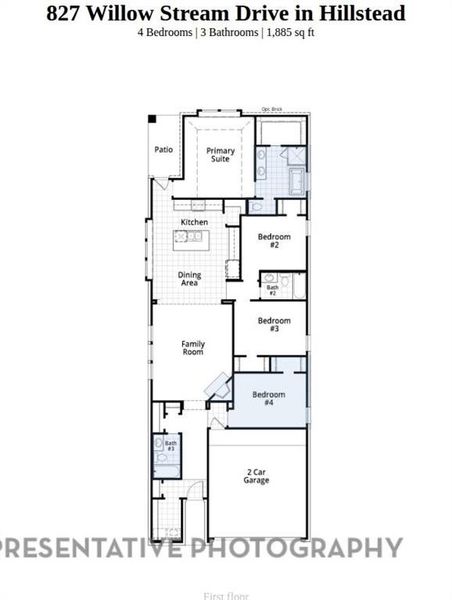 2D floor plan layout of this home in Hillstead, Lavon, TX (Image 2).