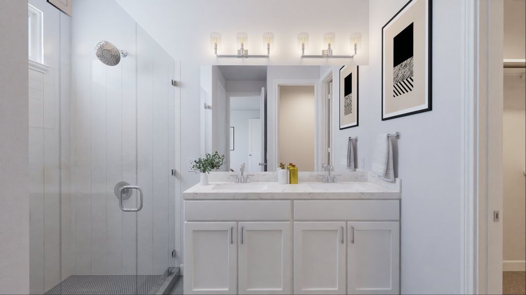 Representative furnished interior of a home built from the Elizabeth by New Home Co. in The Villas Collection at Novel, Austin (Image 13). Representative furnished interior of a home built from the Elizabeth by New Home Co. in The Villas Collection at Novel, Austin (Image 13).