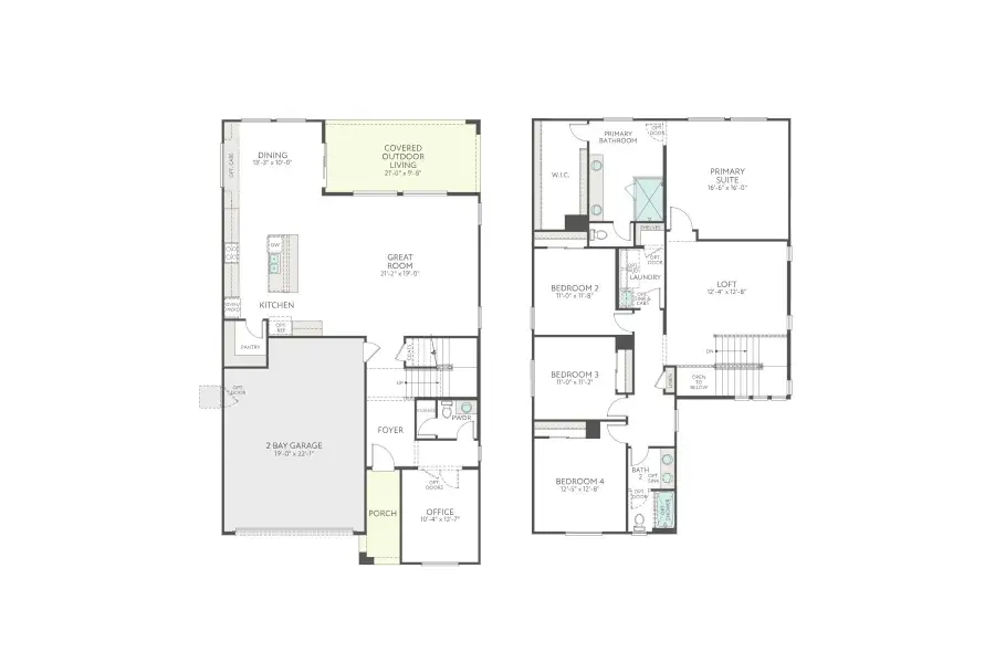 2D floor plan layout for the Laguna Plan 3513 by Tri Pointe Homes in Terraza, San Tan Valley, AZ (Image 3).