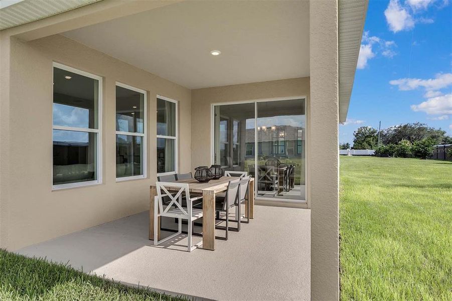Exterior details and patio area of a home in Harmony West, St. Cloud (Image 28). Exterior details and patio area of a home in Harmony West, St. Cloud (Image 28).