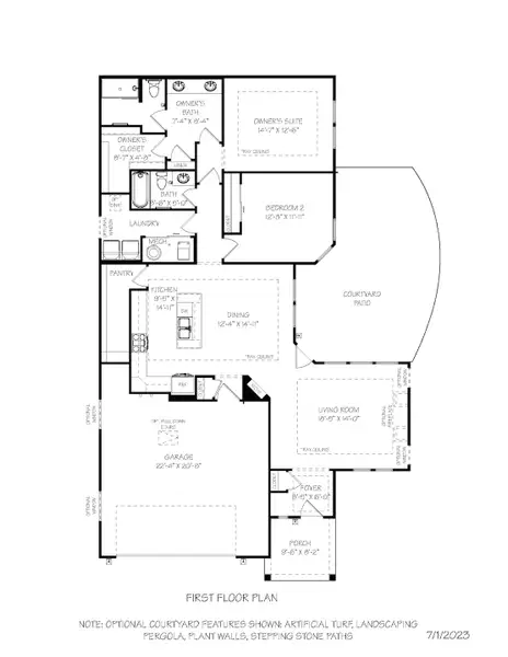 2D floor plan layout for the Palazzo by Epcon Communities in The Courtyards at Oak Grove, Durham, NC (Image 3). 2D floor plan layout for the Palazzo by Epcon Communities in The Courtyards at Oak Grove, Durham, NC (Image 3).