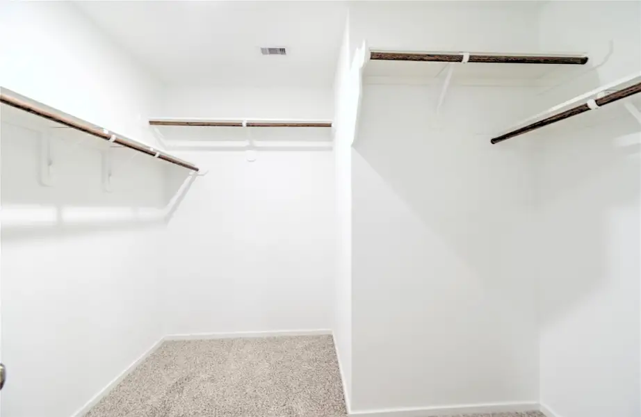 Exceptional closet space in the primary suite.