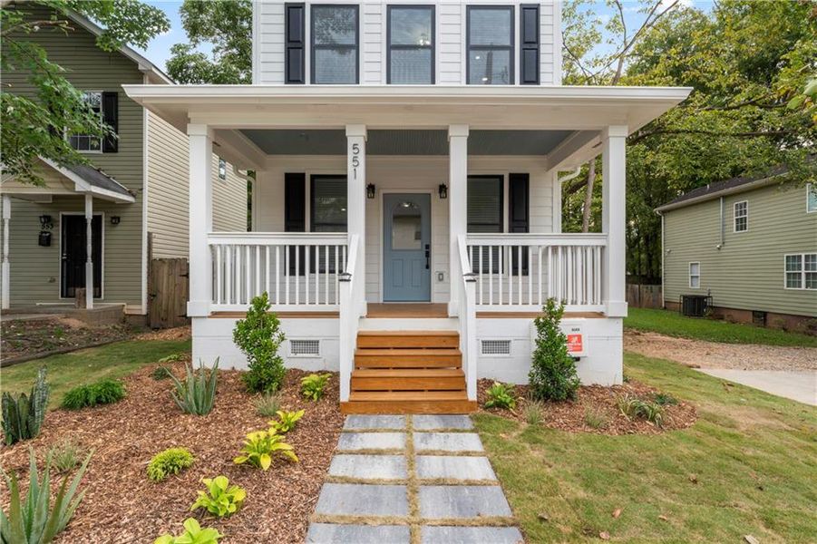 Front exterior of a new home in , Atlanta, GA, highlighting curb appeal (Image 24). Front exterior of a new home in , Atlanta, GA, highlighting curb appeal (Image 24).