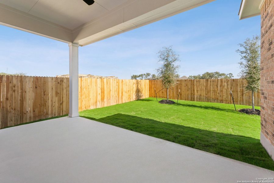 Exterior details and patio area of a home in Davis Ranch 50', San Antonio (Image 4).
