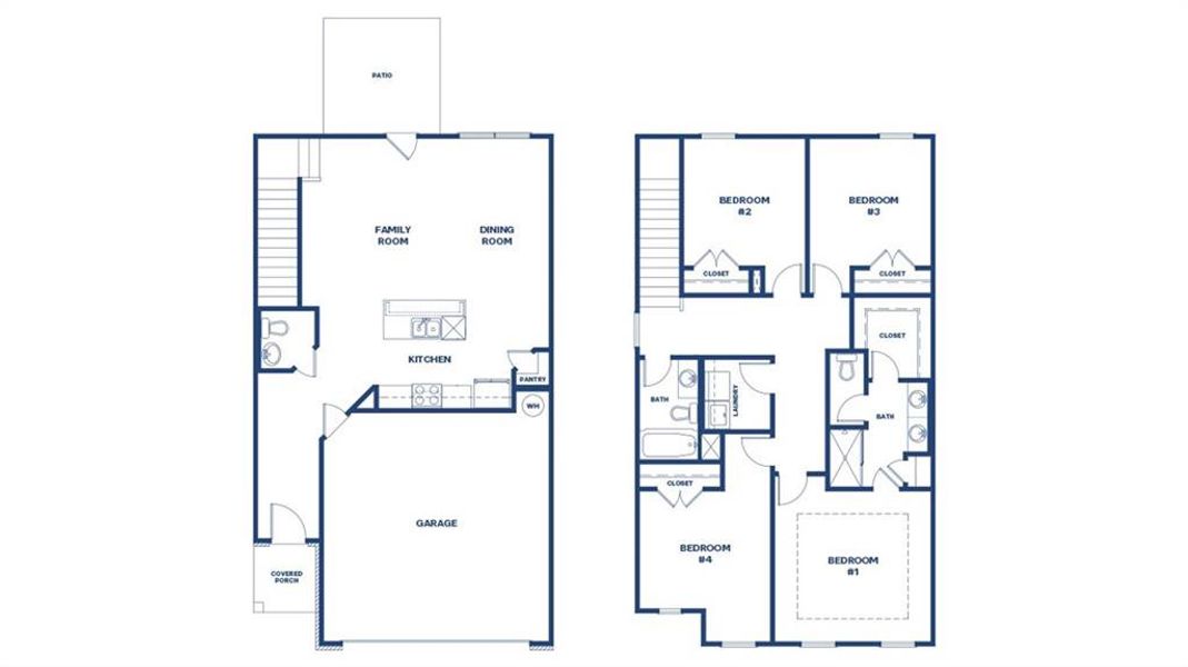 2D floor plan layout of this home in Brookland Commons, Monroe, GA (Image 3).