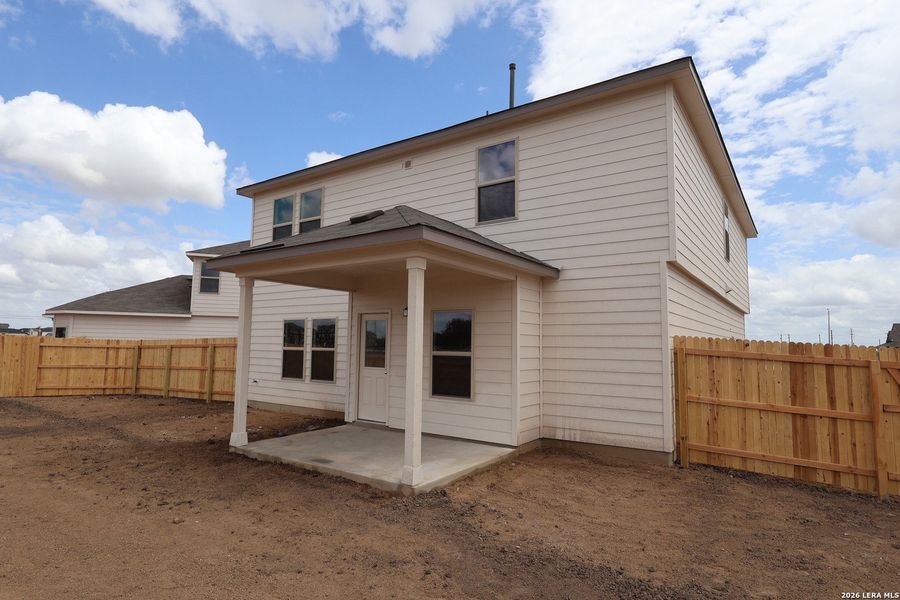 Exterior details and patio area of a home in Verano Farms, Von Ormy (Image 3).
