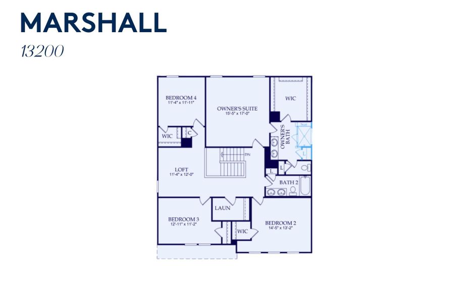 2D floor plan layout of this home in Bryton, Huntersville, NC (Image 3).