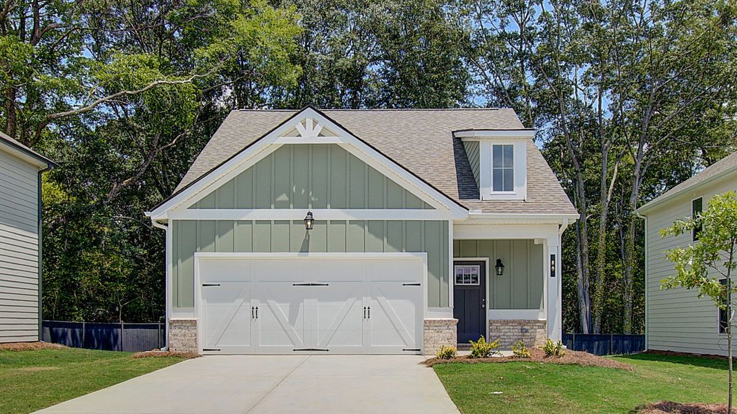 Representative exterior photo of a completed home built from the Emma by DRB Homes in Enclave at Evergreen, Fairburn, GA (Image 22).