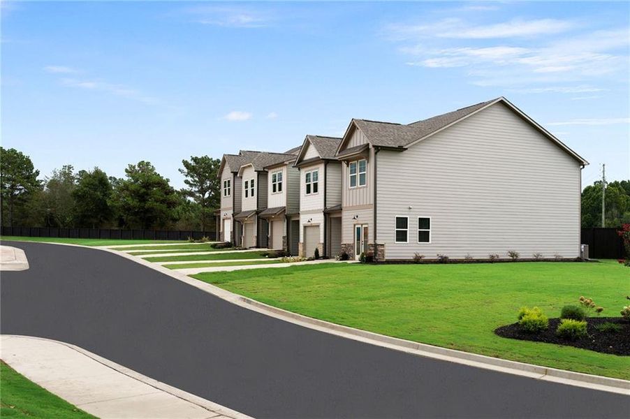 Front exterior of a new home in , Cedartown, GA, highlighting curb appeal (Image 35). Front exterior of a new home in , Cedartown, GA, highlighting curb appeal (Image 35).