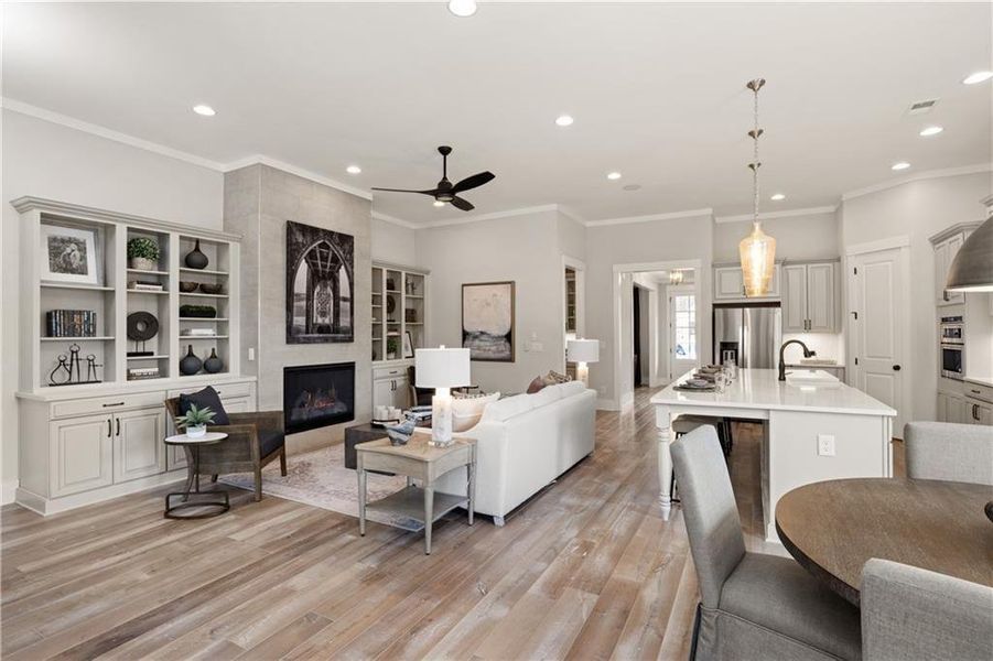 Furnished interior view inside a new home in Soleil Belmont Park, Canton (Image 11). Furnished interior view inside a new home in Soleil Belmont Park, Canton (Image 11).