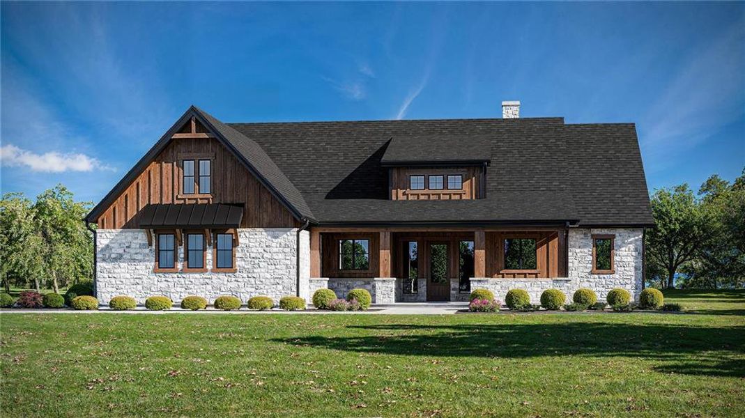 Front exterior of a new home in , Grandview, TX, highlighting curb appeal (Image 1). Front exterior of a new home in , Grandview, TX, highlighting curb appeal (Image 1).