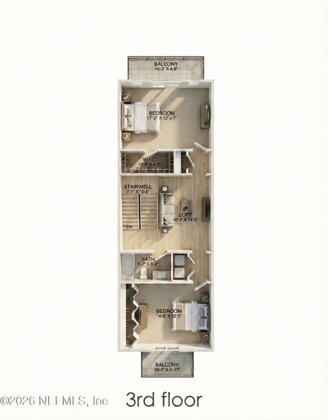 2D floor plan layout of this home in , Jacksonville, FL (Image 5).