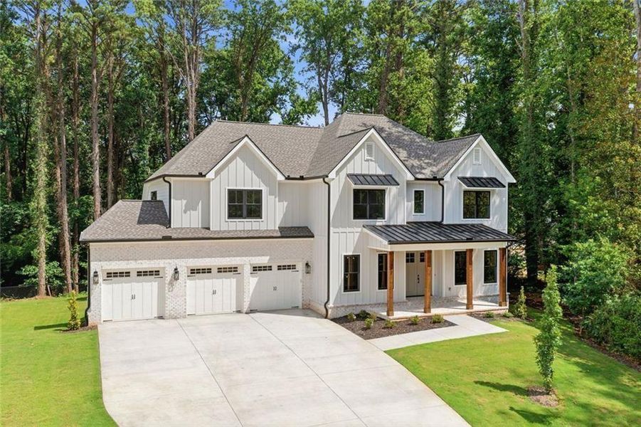Front exterior of a new home in , Atlanta, GA, highlighting curb appeal (Image 29).