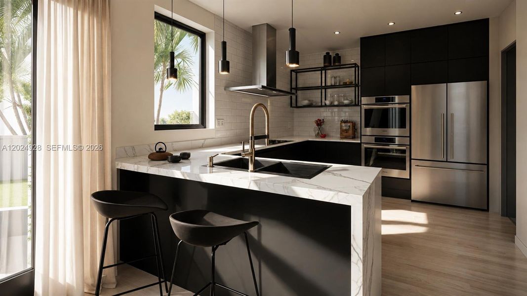 Furnished interior view inside a new home in , Miami (Image 3).