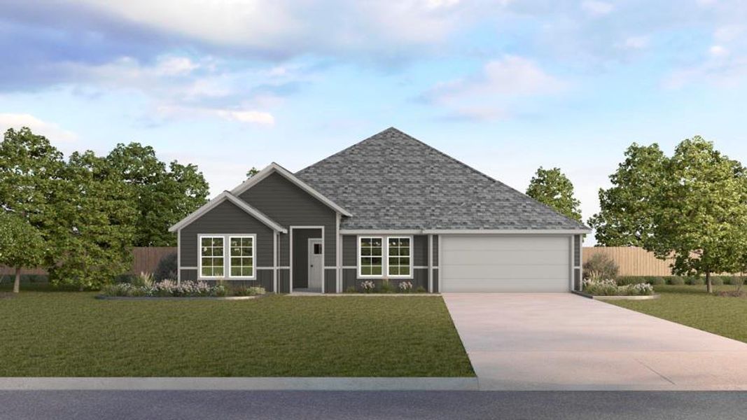 Front exterior of a new home in Waverly Estates, Josephine, TX, highlighting curb appeal (Image 2).