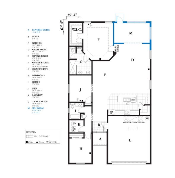 2D floor plan layout of this home in Matanzas Cove, Palm Coast, FL (Image 4).
