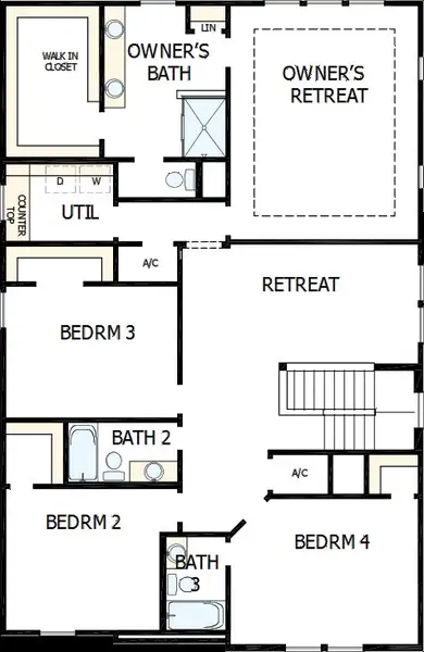 2D floor plan layout of this home in South Tampa - Urban Collection, Tampa, FL (Image 3).