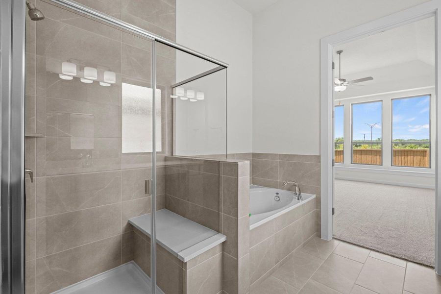 Primary Bath retreat with garden tub & walk-in shower