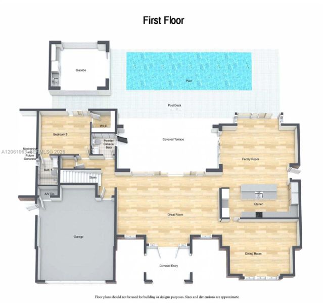 2D floor plan layout of this home in , Coral Gables, FL (Image 5).