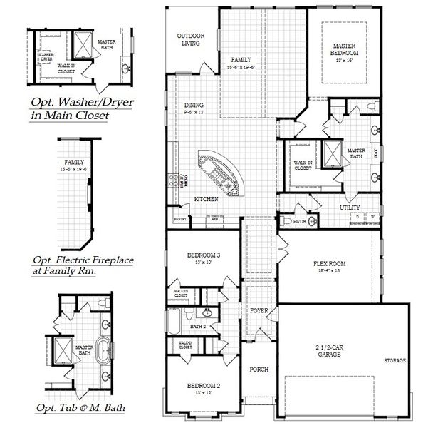 2D floor plan layout for the McKenna by Chesmar Homes in Lariat, Liberty Hill, TX (Image 2). 2D floor plan layout for the McKenna by Chesmar Homes in Lariat, Liberty Hill, TX (Image 2).