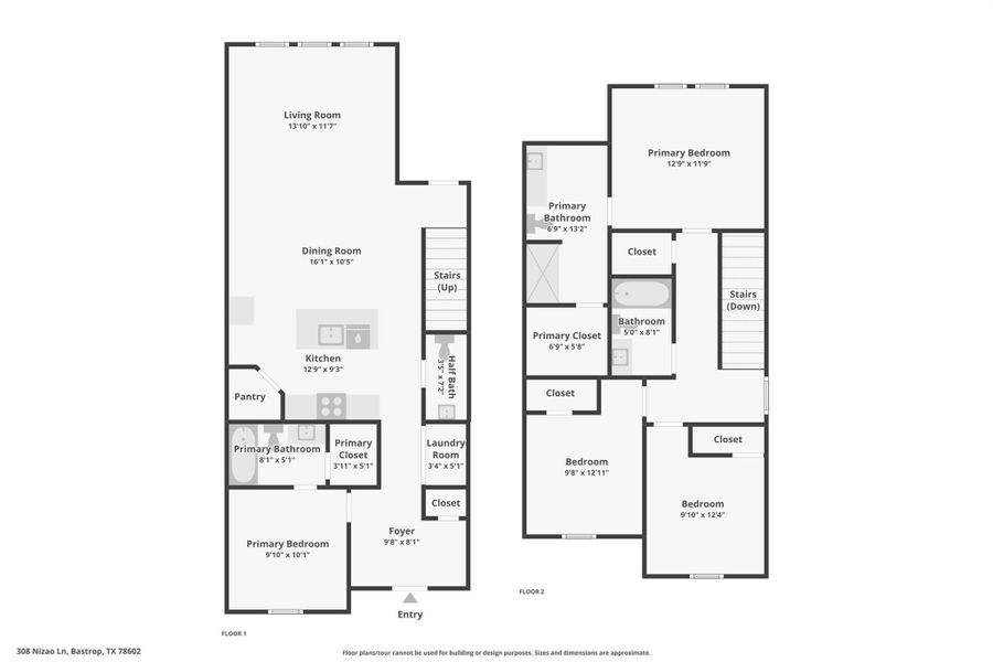 2D floor plan layout of this home in Valverde, Bastrop, TX (Image 5).