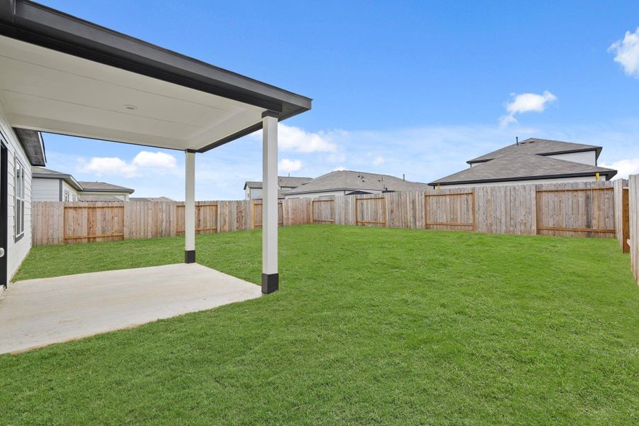 Exterior details and patio area of a home in Liberty Collection at Paloma at Sanford Farms, Waller (Image 3). Exterior details and patio area of a home in Liberty Collection at Paloma at Sanford Farms, Waller (Image 3).