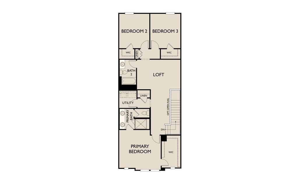 2D floor plan layout for the Tulane by Ashton Woods in The Pointe at Capp Smith Lake, Watauga, TX (Image 3).