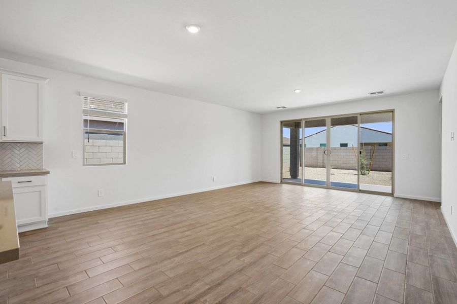 Great room with upgraded 4 panel slider Great room with upgraded 4 panel slider