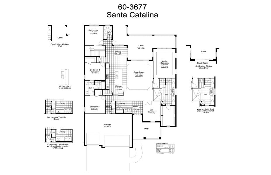 2D floor plan layout for the Santa Catalina by Neal Communities in Windward, Sarasota, FL (Image 4).
