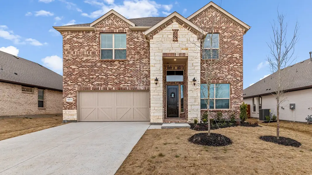 Representative exterior photo of a completed home built from the The Palm by D.R. Horton in Morningstar, Aledo, TX (Image 1). Representative exterior photo of a completed home built from the The Palm by D.R. Horton in Morningstar, Aledo, TX (Image 1).