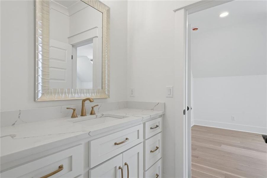 Furnished interior view inside a new home in , White (Image 15).