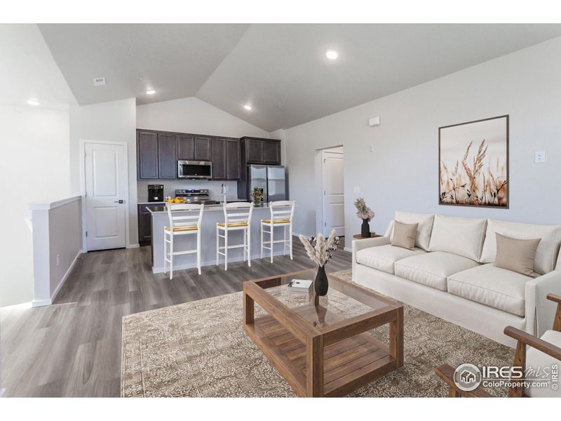 LIVING ROOM AND KITCHEN