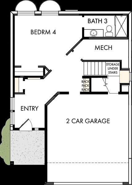 2D floor plan layout of this home in Trailside at Cottonwood Creek, Colorado Springs, CO (Image 2).